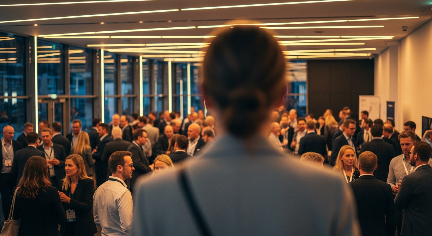 Event organizer reviewing connections