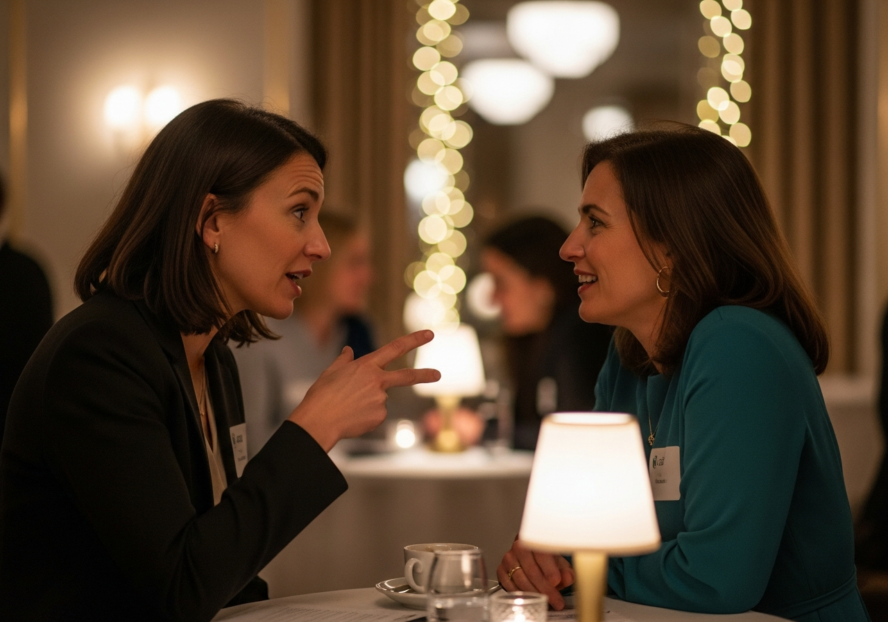 Two people in a meaningful conversation